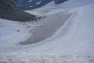 Helen Glacier, gesehen vom Grat zwischen Mount Helen und Doublet Peak