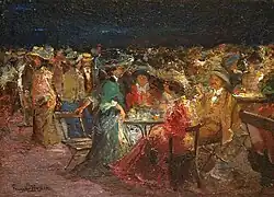 Abendliches Gartenlokal