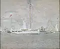 The Yacht Nereus in Roads Cowes, Öl auf Leinwand, 1900