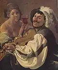 Geigenspieler und Mädchen mit Glas, Hendrick Terbrugghen, 1624