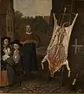 Hendrick ten Oever: Das geschlachtete Schwein um 1670
