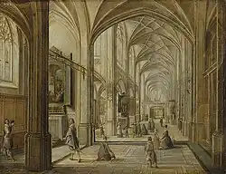 Interieur einer gotischen Kirche (um 1610)