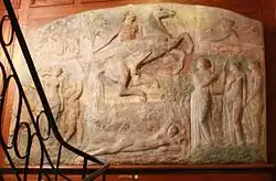 Relieftafel Apothéose de Victor Hugo im Haus Victor Hugos.