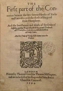 King Henry VI, 2. Original (1594).