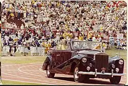 Ankunft von Königin Elizabeth II. bei der Abschlussfeier der XII. Commonwealth Games, Brisbane