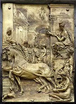 Stadtgöttin auf Triumphwagen