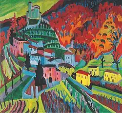 Hermann Scherer: Mendrisiotto mit Kirche von Obino, 1926