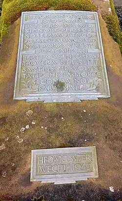 Hermann Suter- Buechi (1870–1926), Organist, Musiklehrer, Dirigent, Komponist, Direktor des Konservatoriums Basel, Grab auf dem Friedhof Hörnli, Riehen, Basel-Stadt