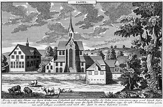 Das Kloster Kappel auf einem Stich von David Herrliberger 1741