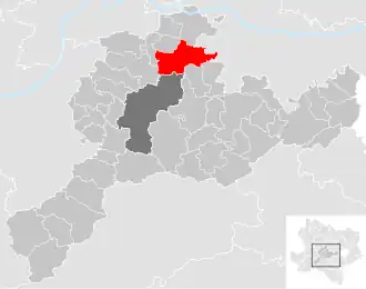Lage der Gemeinde Herzogenburg im Bezirk St. Pölten-Land (anklickbare Karte)