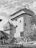 Wohnturm um 1820, Stich von Ludwig Adolf Hess