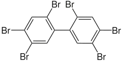 Strukturformel von 2,2′,4,4′,5,5′-Hexabrombiphenyl