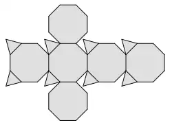 Körpernetz eines abgestumpften Hexaeders