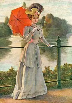 Dame mit orangem Sonnenschirm, Paris 1905