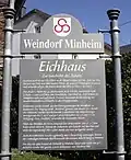 Hinweistafel Eichhaus Minheim