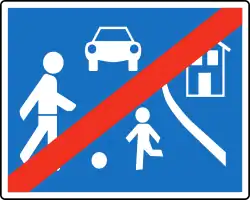 Hinweiszeichen Ende eines verkehrsberuhigten Bereichs