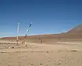 Schlagbaum am Portezuelo del Cajón-Pass auf 4480&nbsp;m, Grenzübergangsstelle nach Bolivien.