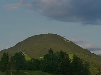 Der Hittisberg von Hittisau aus gesehen.