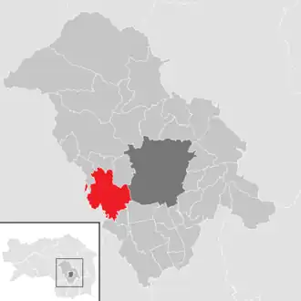 Lage der Gemeinde Hitzendorf (Steiermark) im Bezirk Graz-Umgebung (anklickbare Karte)