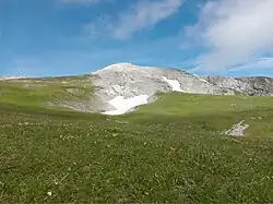 Blick vom Großen Speikboden nach Norden auf den Gipfel des Hochwarts.