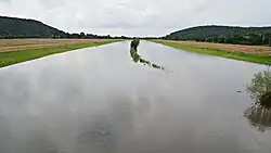 Hochwasser der Unstrut an der Thüringer Pforte