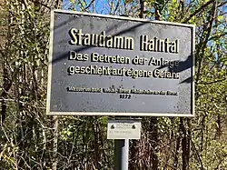 Hochwasser­rückhalte­becken Haintal (2022), Schild