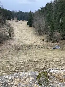 Hochwasserrückhaltebecken Wental (2022), Wasserseite Gnannental mit Grundablass