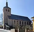 Blick auf die Kirche aus Richtung Zeppelinstraße