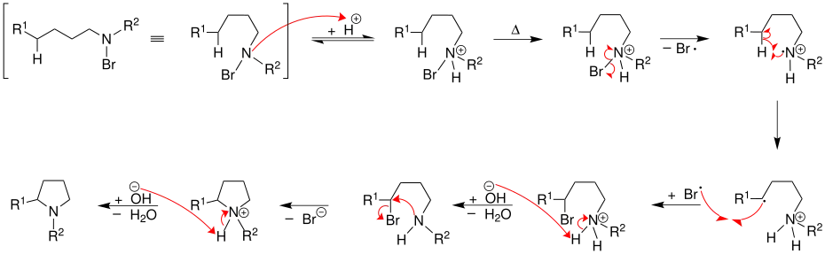Mechanismus der Hofmann-Löffler-Freytag-Reaktion
