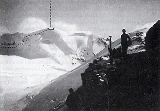 Ungefährer Verlauf des Angriffstunnels im Ersten Weltkrieg