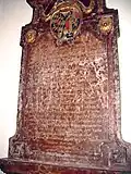 Nahaufnahme Epitaphinschrift