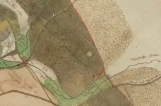 Ausschnitt aus einer Karte von 1658 mit «Rŭderen des alten Schoſſes Homberg»