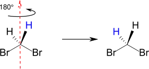 Homotopizität, Beispiel Dibrommethan