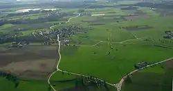 Luftaufnahme von Wilhelmskirch mit dem Sender Ravensburg