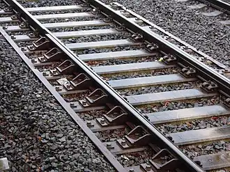 Schienenauszug im S-Bahn-Gleis