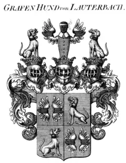 Wappen der „Grafen Hund von Lauterbach“