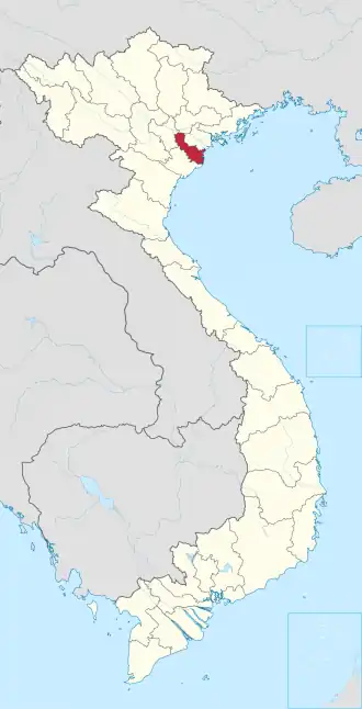 Karte von Vietnam mit der Provinz Hưng Yên hervorgehoben