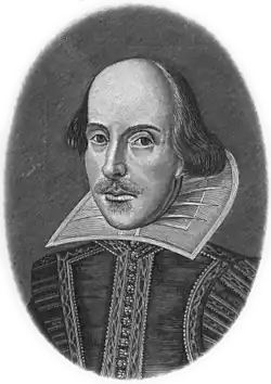 William Shakespeare, Porträt der ersten Folio-Ausgabe von Martin Droeshout
