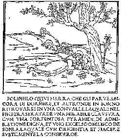 Holzschnitt aus Hypnerotomachia Poliphili, Venedig: Aldus Manutius 1499