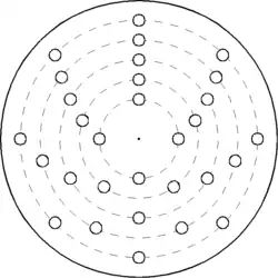 Zeichnung einer Lochscheibe für eine pneumatische Sirene
