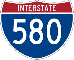 Straßenschild der I-580