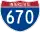 Straßenschild der I-670
