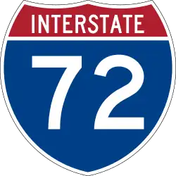 Straßenschild der I-72