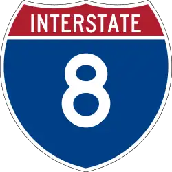 Straßenschild der I-8