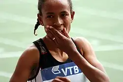 Meseret Defar, hier Bronzemedaillengewinnerin über 5000&nbsp;Meter und auf dieser kürzeren Distanz überaus erfolgreich, kam auf den fünften&nbsp;Platz
