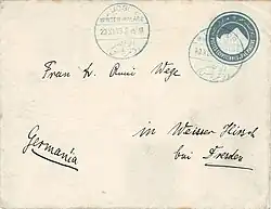 Brief des Teilnehmers der II. Ärztefahrt vom 20. November 1909, Dr. George Wege, aus Luxor (145&nbsp;×&nbsp;111&nbsp;mm)[38]