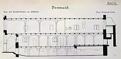 Schnitt durch das Rathaus als einem der Kunstdenkmäler Dortmunds 1894