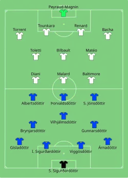Aufstellung Island gegen Frankreich