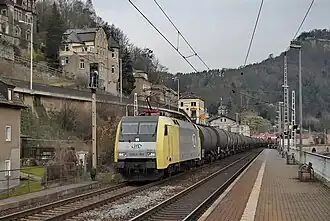 Güterzug der ITL in Königstein (2008)