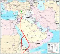 Migrationskarte des Waldrapp